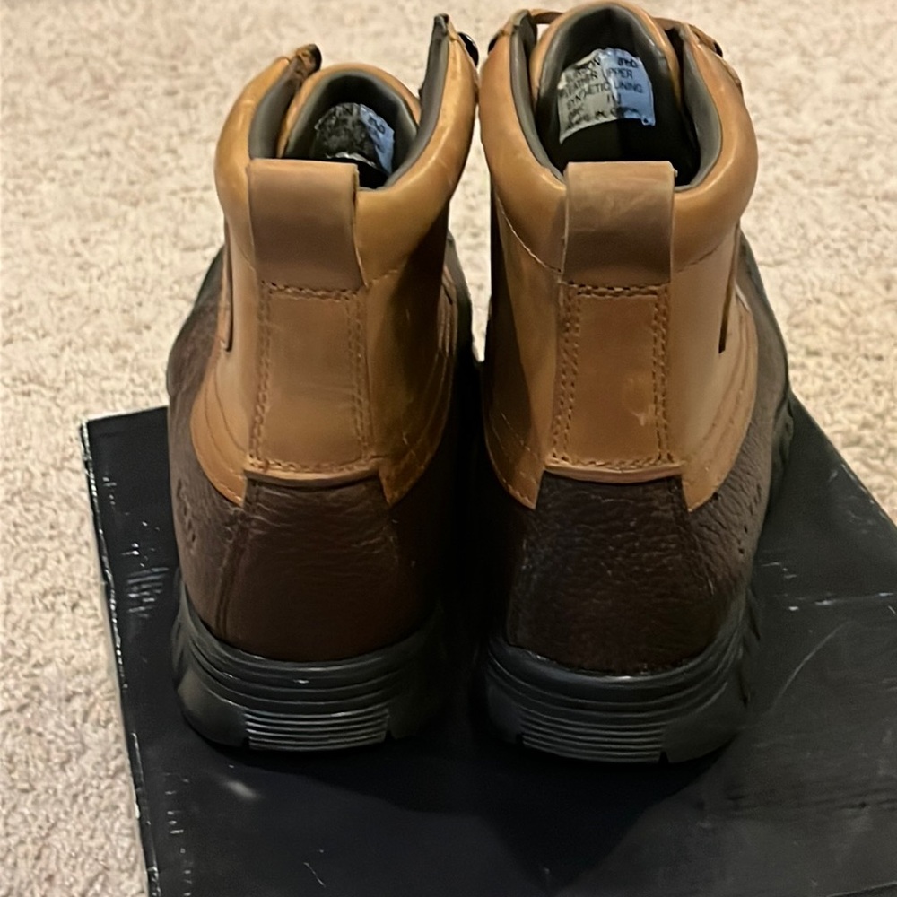 Polo Ralph Lauren Burson leather Boots new tan briarwood Men’s Sizes - Picture 8 of 10